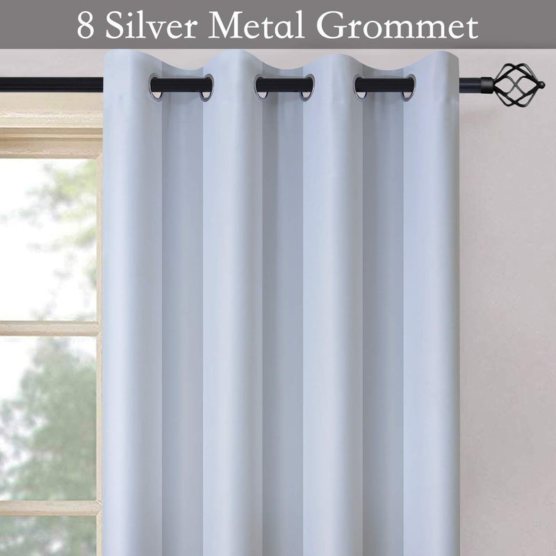 SimpleHome Ombre Room Darkening Curtains for Bedroom, Light Blocking Gradient Grey White to Grey Thermal Insulated Grommet Window Curtains Drapes for Living Room,2 Panels, 52x84 inches Length - Image 3